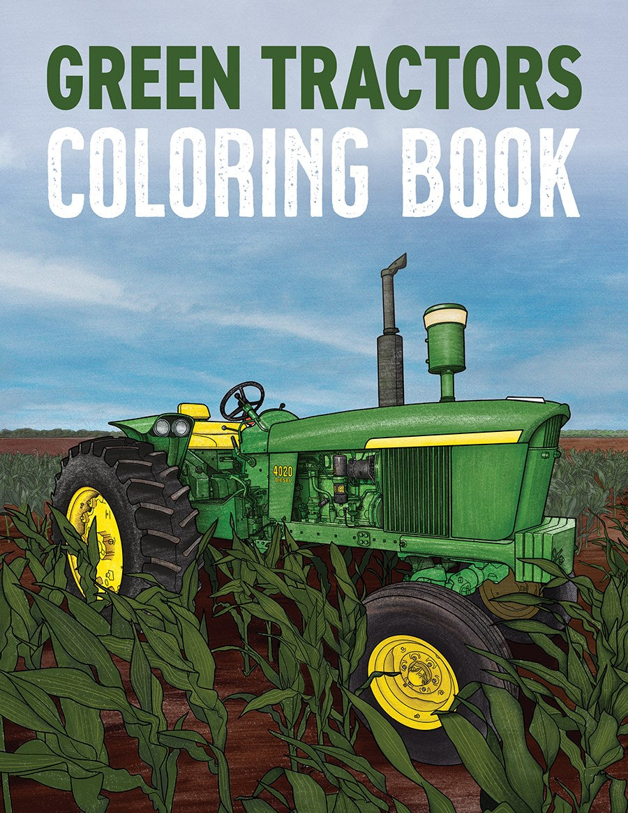Green Tractor Coloring Book