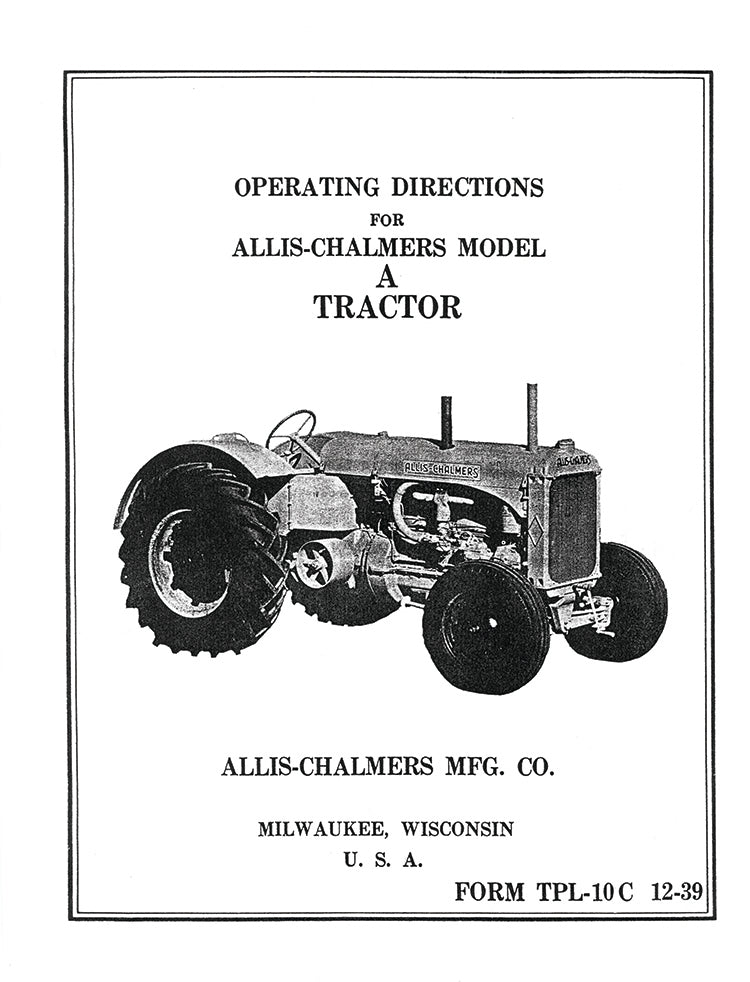 Operating Allis-Chalmers Model A Tractor, E-Book