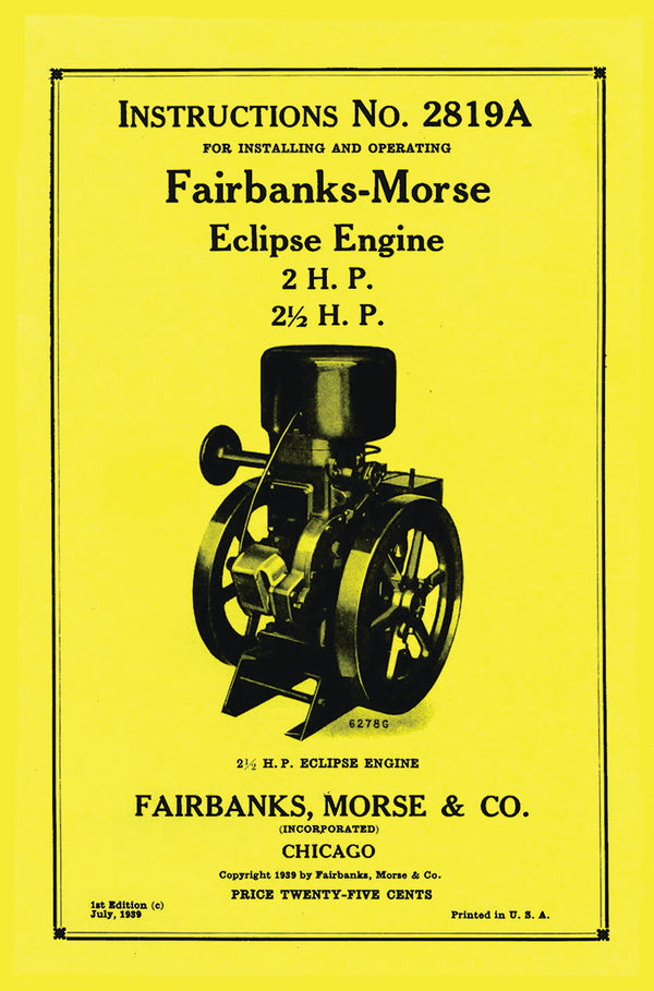 INSTRUCTIONS FOR OPERATING FAIRBANKS-MORSE ECLIPSE, E-BOOK