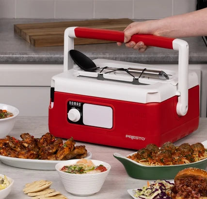 6-Quart Nomad™ Traveling Slow Cooker - Red/White